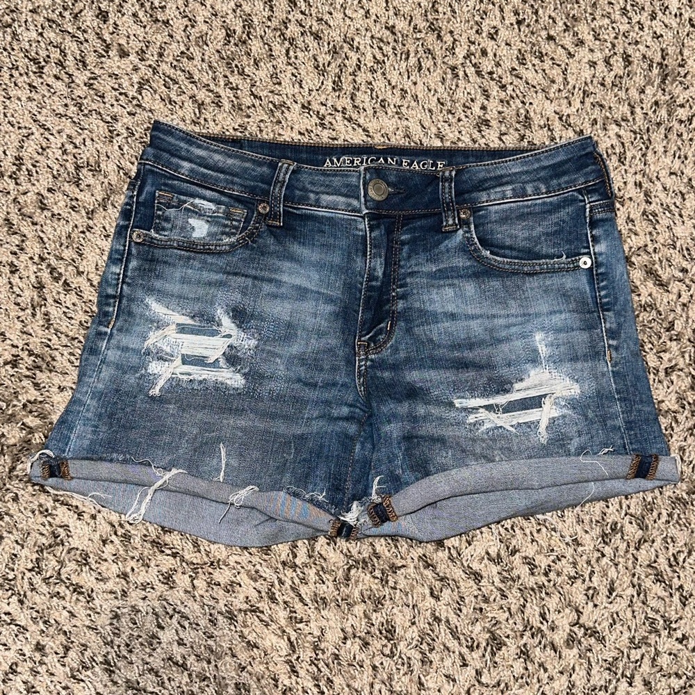 American eagle midi denim jean shorts